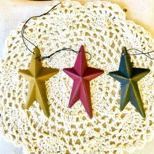 *Whimsical Mini Hanging Primitive Stars Set of 3
